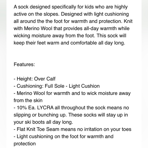 Kids Lorpen Ski Socks - Picture 7 of 8